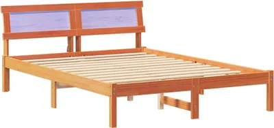 Image de vidaXL Cadre de lit brun cireux 120 x 200 cm Pin massif