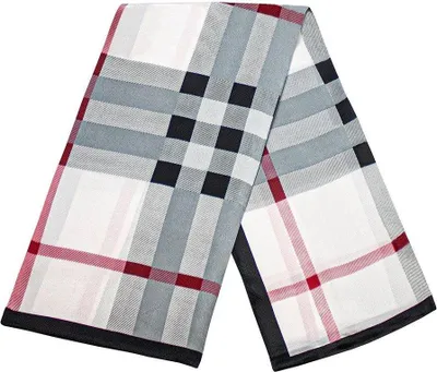 Image de Écharpe avec motif de grille - blanc, n° 22
