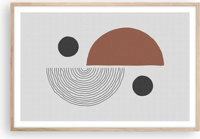 Produktbild von Gerahmtes Poster - Rahmen in heller Eiche - Abstraktion Figuren Geometrisch - 91,5x61 cm - Wand Bild - Wanddeko - Wandbilder - Wandposter - Bilderrahmen - Bilder - Kunstdruck - P2NAA91x61-4153