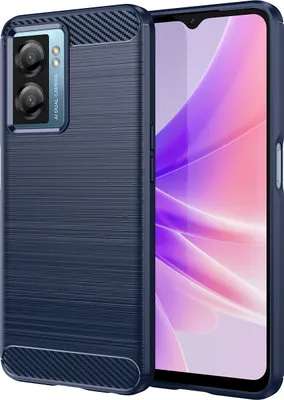 Produktbild von OPPO A77 5G Hülle, Carbon-Faser TPU Silikon Stoßfest Schutzhülle für OPPO A77 5G Blau