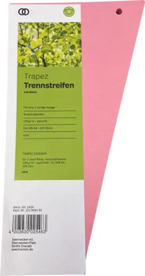 Produktbild von Soennecken Trennstreifen oeco 1434 12,5/6,5x24cm rosa 100St.