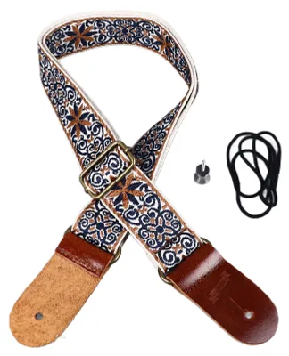 Produktbild von Bestickter Ukulelengurt im Ethno-Stil, verstellbare Länge, Nylonleder, bequeme Passform, Ukulelen-Schultergurt, Stil 1