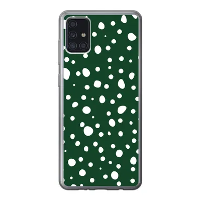 Produktbild von MuchoWow® Handyhülle Schutzhülle Hülle für Samsung Galaxy A52 5G Polka dots - Weiß - Grün Silikon Softcase Handy Hülle - Umschlag