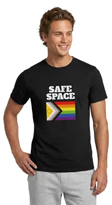 Produktbild von Spreadshirt Safe Space Progress Pride Flagge Männer T-Shirt, 4XL, Schwarz