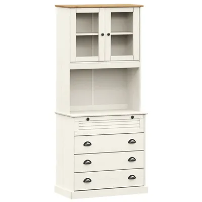 Immagine prodotto di Credenza VIGO Bianca 80x40x176 cm in Legno Massello di Pino