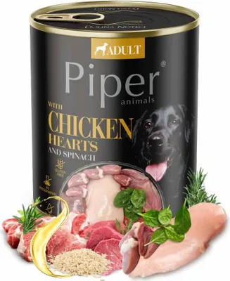 Zdjęcie produktu dla PIPER mokra karma dla psa z sercami z kurczaka i szpinakiem 800g Dolina Noteci