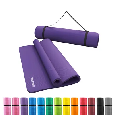 Obrázok produktu pre GORILLA SPORTS® podložka na jogu - 190x100x1,5 cm, s popruhom na prenášanie, , protišmyková, fialová - gymnastická podložka, fitness podložka, športová podložka, tréningová podložka, podložka na cvičenie