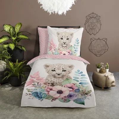 Produktbild von Traumschlaf Bettwäsche Baby Leopard multi 135x200 cm + 80x80 cm