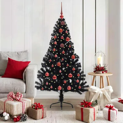Immagine prodotto di Maison Exclusive - Albero di Natale artificiale preilluminato Nero 150 cm PVC