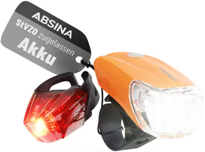 Obrázek produktu pro Absina Bike Light Sport Set Orange Li-lon baterie 3,7V