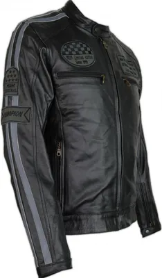 Produktbild von Motorrad Retro Racing Lederjacke Motorradjacke Bikerjacke Clubjacke Rocker Biker(XL)