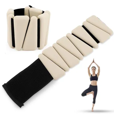 Produktbild von 2er Set Handgelenk und Knöchel Gewichte, 2 lbs verstellbare Silikon Fitnessbänder,Knöchelgewichte,wasserdicht und schweißfest Gewichtsmanschetten