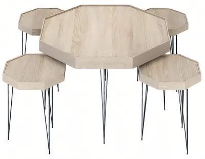 Produktbild von Eleganter Beistelltisch und Couchtisch aus Holz in Beige