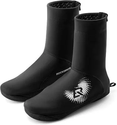 Produktbild von ROCKBROS Winter Warm Fahrradüberschuhe Thermo Schuhüberzieher Wasserabweisend Fahrrad Überschuhe geeignet für -5 bis 10 Grad EU Größe XL(45-46)