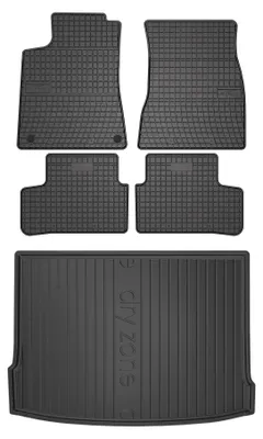 Produktbild von Gummimatten + Kofferraumwanne für Mercedes GLA H247 2019- (SUV/Crossover, oberer Ladeboden) – Schwarz, passgenau – Wielganizator SolidPRO