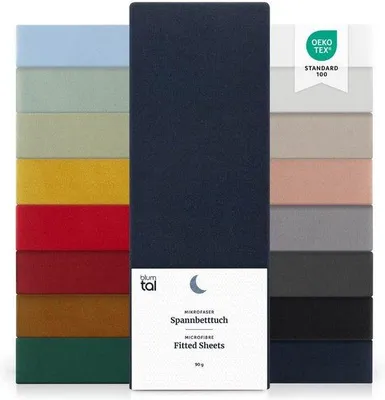 Productafbeelding van Famanu spreihoeslaken, 90 x 200 cm, gecertificeerd volgens , donkerblauw