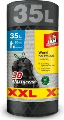 Zdjęcie produktu dla Uniwersalne worki na śmieci z taśmą Jan Niezbędny 35 L, 50 szt.