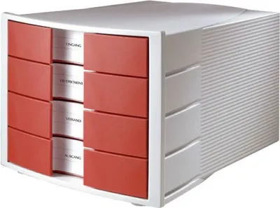 Productafbeelding van HAN 1010-X-17 Ladebox IMPULS, 4 laden. Behuizing: lichtgrijs