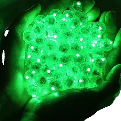 Immagine prodotto di Luci LED a palloncino, 100 pezzi decorativi, forma rotonda, verde, 100PCS-b, diametro 1,7 cm-b