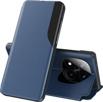 Obrázek produktu pro Flipové pouzdro pro Xiaomi Redmi Note 14 Pro+ 5G,Polyuretankůže pouzdro s okénkem a funkcí stojánku modré