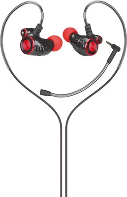 Produktbild von HP DHE-7002, Kabelgebunden, Anrufe/Musik, 20 - 20000 Hz, 22 g, Kopfhörer, Schwarz, Rot