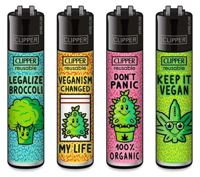 Produktbild von Clipper® Feuerzeuge 4er Set : Vegan