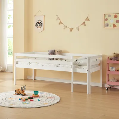 Obrázek produktu pro Dětská postel 'Siikalatva' 90x200cm s ochranou proti vypadnutí borovice bílá