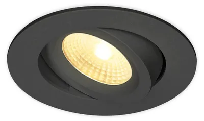 Produktbild von hoftronic LED Einbaustrahler 8W 2700K IP44 Schwarz Schwenkbar Dimmbar