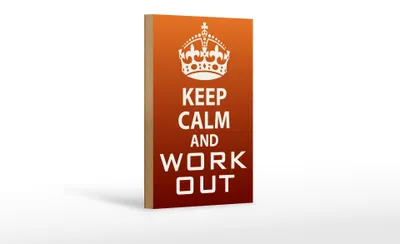 Produktbild von Holzschild Spruch 12x18cm Keep Calm and work out