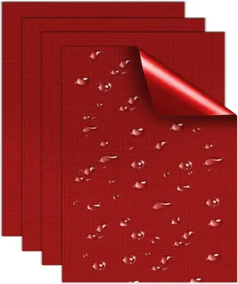 Produktbild von Reparaturset für Jacken, selbstklebende wasserdichte Nylon-Flicken, quadratisch rot, 3 Stück, für Jacken