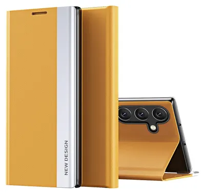 Immagine prodotto di Custodia per Samsung Galaxy A56, Custodia magnetica in Finto cuoio con funzione di supporto Giallo