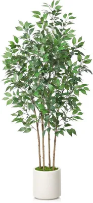 Produktbild von Weißer Kunstficus, 180 cm, Innenraumdekor, Kunstmoos