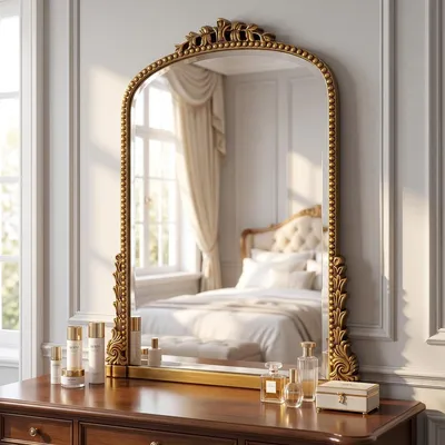 Produktbild von Wandspiegel Spiegel Barockspiegel - Oval - 81 x 61 cm - Goldfarben - Barockstil