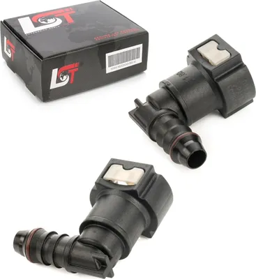 Produktbild von 2x Kraftstoffleitung Verbinder Schlauchkupplung Schnellverschluss 11,8 mm Winkel