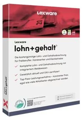 Produktbild von Lexware lohn+gehalt 2026 - Box-Pack (1 Jahr)