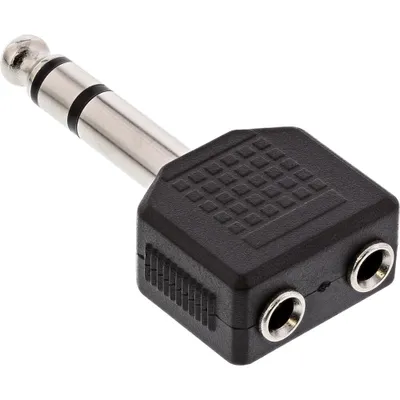 Immagine prodotto di InLine® Sdoppiatore Audio Stereo, 6,3mm Jack maschio a 2x 3,5mm Jack femmina