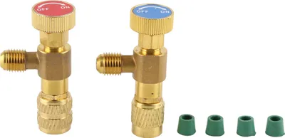 Produktbild von 2 Stück Flüssigkeitssicherheitsventil R410A R22 Klimaanlage Kältemittel 1/4 Zoll Sicherheitsadapter