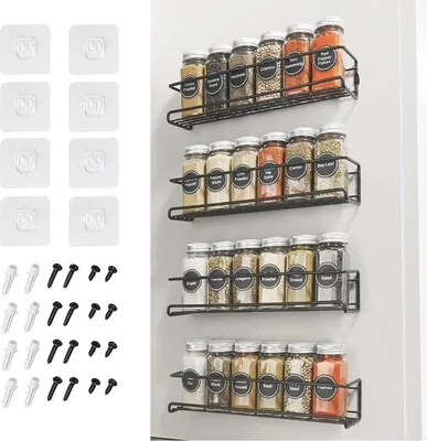 Immagine prodotto di Set di 4 ripiani per spezie senza forature