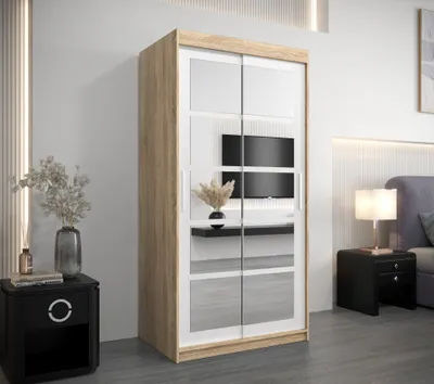 Zdjęcie produktu dla MINIO szafa 100 cm ROMA 2 dąb sonoma / biały