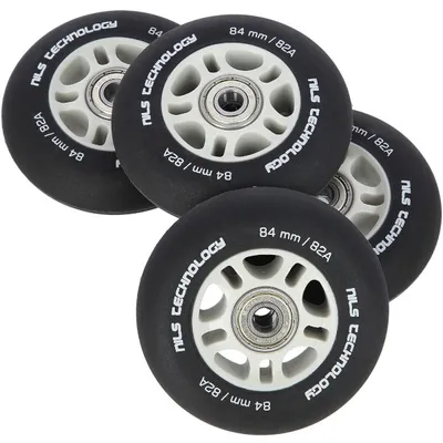 Produktbild von Matte Rollen NILS Extreme Polyurethan84x24 82A mit ABEC 9 Lagern, schwarz, 4 Stk