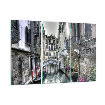 Produktbild von Bilder auf glas - Venedig Brücke Wasser - 165x110cm - Glasbilder - Wandbilder - Kunstdruck - zum Aufhängen bereit - Wanddekoration aus Glas - Glas Bilder - Wandbild auf Glas - GCE165x110-3522