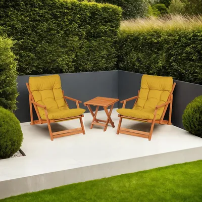 Image de Biagio - Ensemble Table et Chaises, Jaune, 2 Places