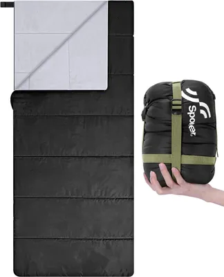 Produktbild von Sommerschlafsack, rechteckig, 190 x 85 cm, schwarz, wasserdicht und zusammenfaltbar mit Kompressionsbeutel