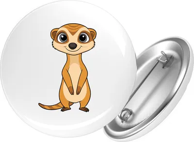 Produktbild von Huuraa Button Erdmännchen Comic 25mm rund mit Sicherheitsnadel Ansteckbutton Geschenkidee