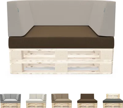 Produktbild von novely® PANERO Palettenkissen | Sitzkissen Rückenkissen Palettensofa-Auflagen | abnehmbarer Bezug | Kaltschaum | Indoor & Outdoor - A) Variante: Sitzkissen (120x80x14 cm) | B) Farbe: 06 Dunkelbraun