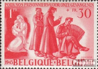 Produktbild von Briefmarken Belgien 1943 Mi 627 postfrisch Kriegsgefangene