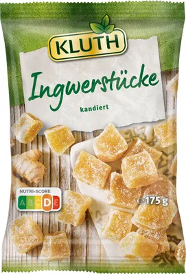 Produktbild von Kluth Ingwerstücke kandiert und gezuckert Premium Snack 175g