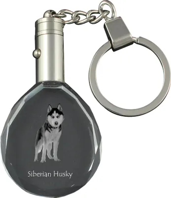 Produktbild von Siberian Husky - Anhänger mit einem Foto eines Hundes, Schlüsselanhänger aus Kristall in einer Geschenkbox, ein einzigartiges Geschenk von Art-Dog