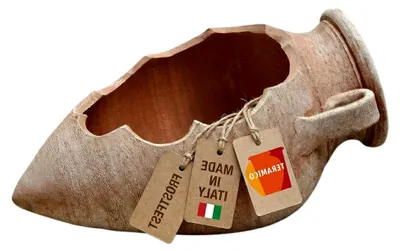 Produktbild von Amphore Blumentopf Pflanzgefäß Siena Anfora Tagliata Terracotta -QUALITÄTSWARE- -Italienisches Terracotta- Ideal für den Außenbereich für Garten, Balkon und Terrasse (Anfora 40cm)