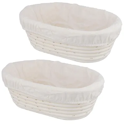 Image de Lot de 2 paniers ovales pour pain, en osier